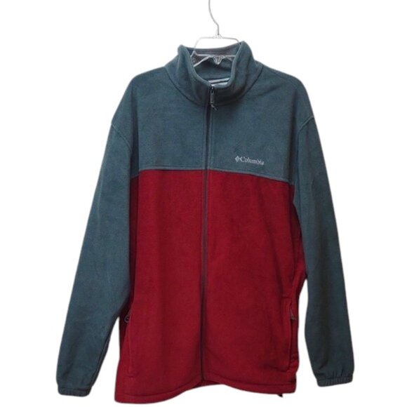 Columbia Men's Full Zip LS Zip Pockets Standup Collar Fleece Jacket Brick Gray - Picture 1 of 12